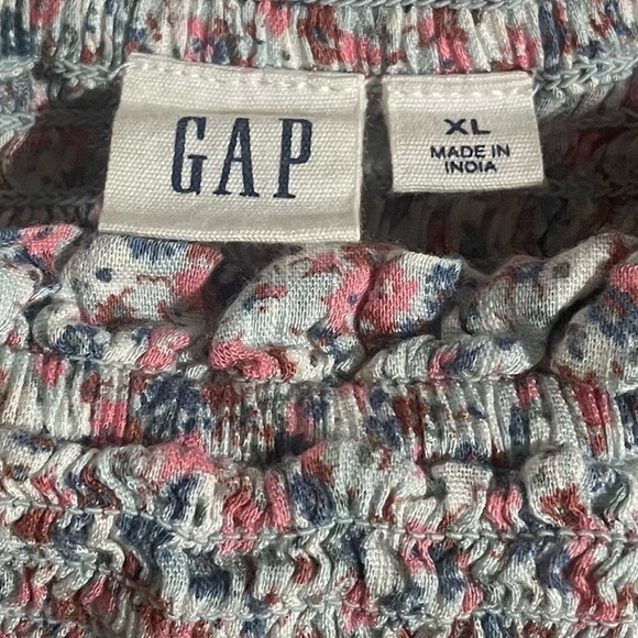 Gap Floral Print Ruched Square-Neck Top Sz XL - Picture 3 of 5